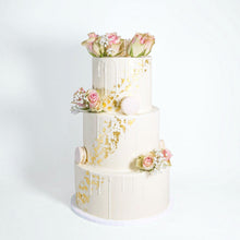 Load image into Gallery viewer, Gold Leaf Wedding Cake

