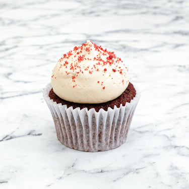 Red Velvet Cupcake with vanilla buttercream and red velvet crumbs