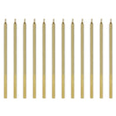 Set of 13 tall gold cake candles