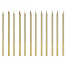 Set of 13 tall gold cake candles