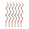Rose gold curly cake candles, 12.5cm tall