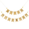 Happy Birthday bunting with polka dot flags and gold foil letters