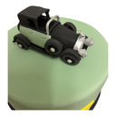 Custom cake with pale green buttercream and a fondant vintage convertible car on top