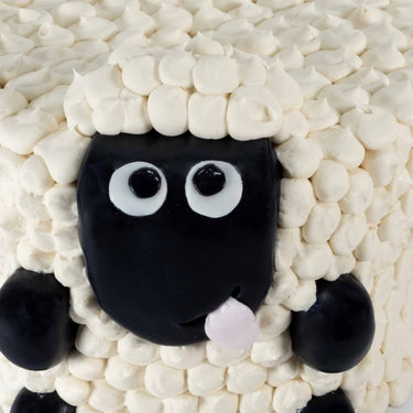 Fluffy Sheep Cake with piped buttercream wool and fondant ears and face