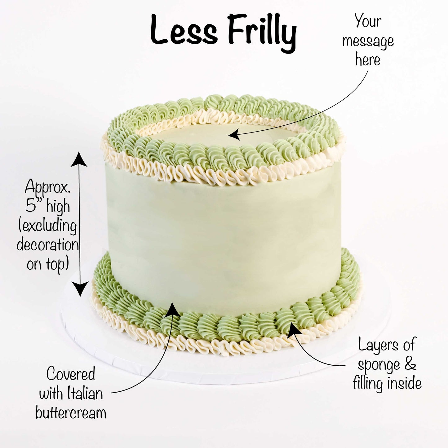 'Free From' Frilly Round Cake (GF)