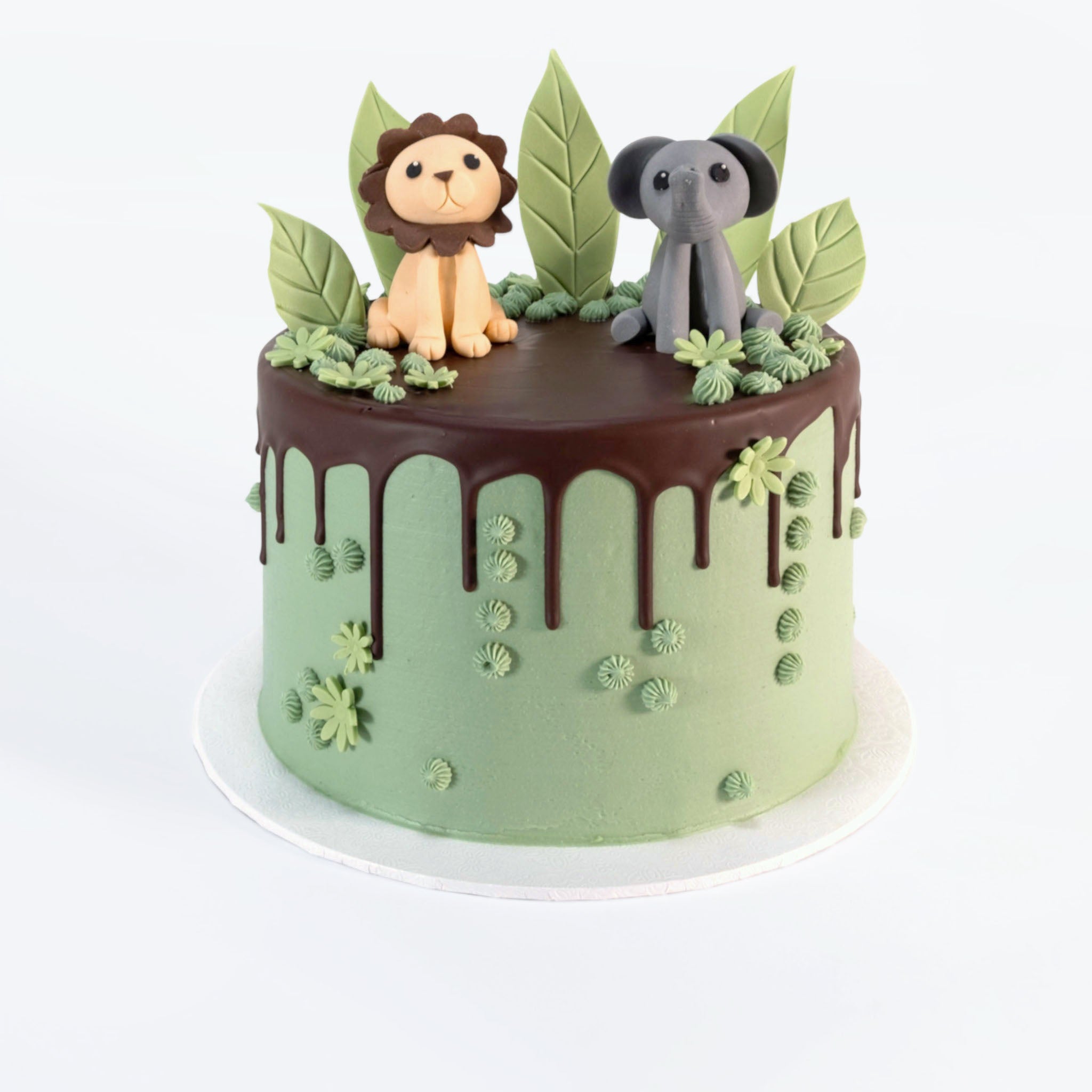 34 Two Wild Birthday Cake Ideas : Jungle Cake with Pearls