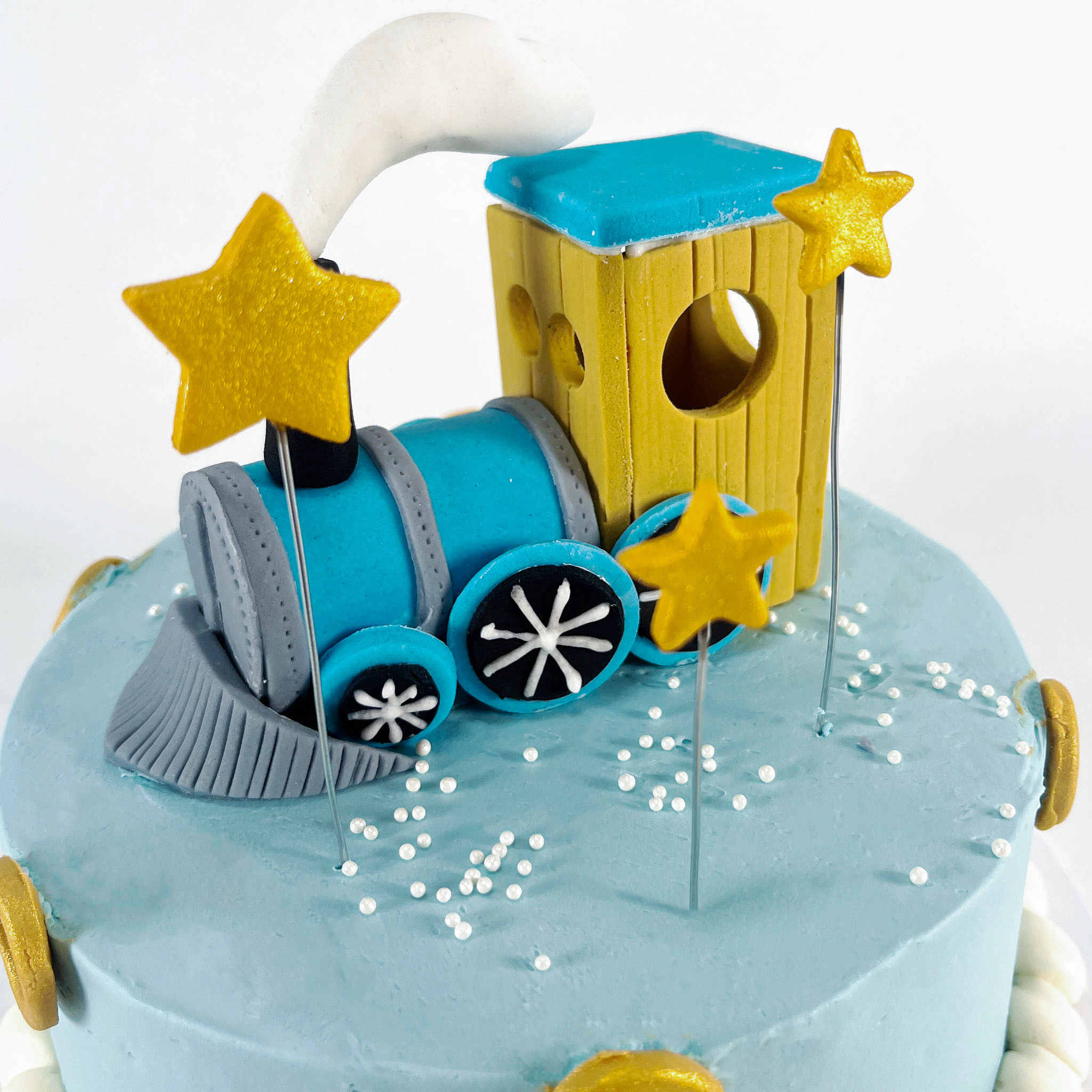 Lucky Train Theme Half Birthday Cake