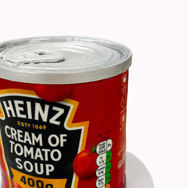 Soup Can Cake made to look like a tin of tomato soup, with a fondant label
