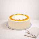 Carrot Cake with orange buttercream and golden honeycomb pieces
