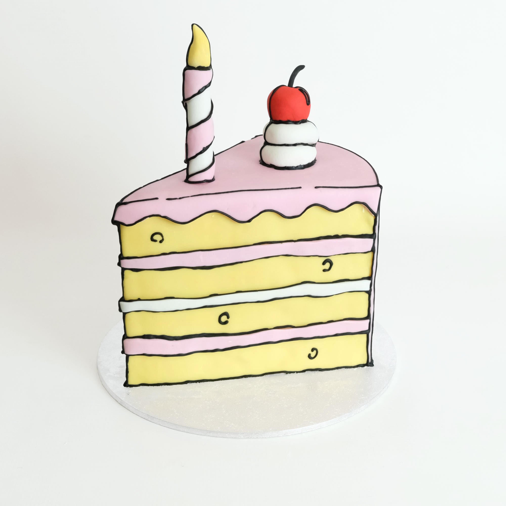Cartoon of a Cake Slice - Royalty Free Vector Clipart by lineartestpilot  #1147224